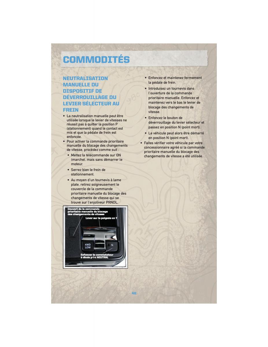 Jeep Commander XK XH manuel du proprietaire / page 50