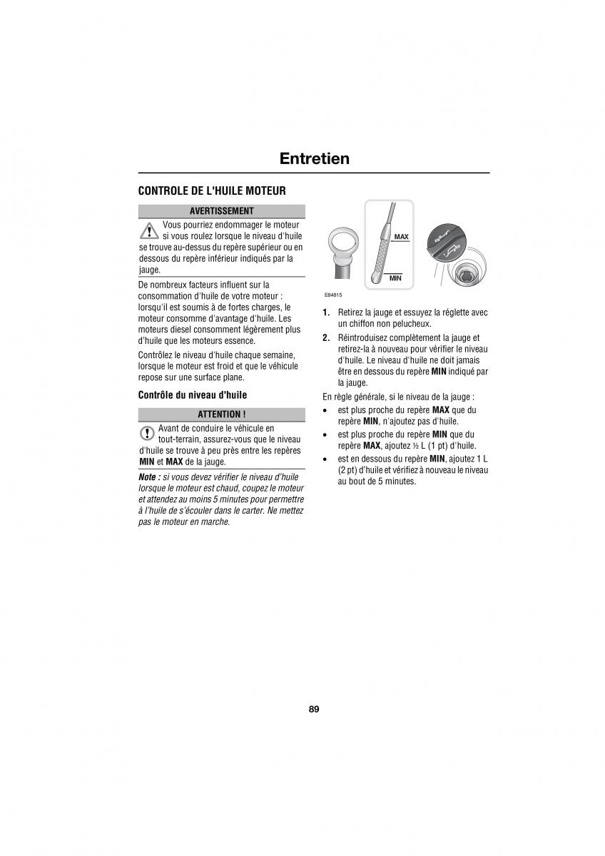 Land Rover Defender manuel du proprietaire / page 69