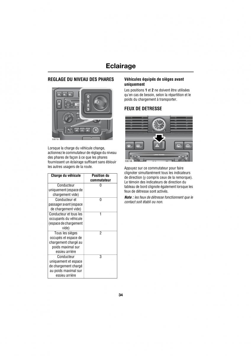 Land Rover Defender manuel du proprietaire / page 120