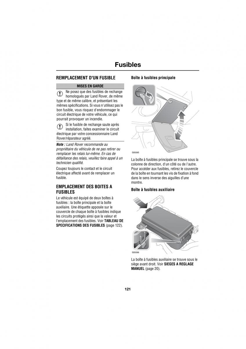 Land Rover Defender manuel du proprietaire / page 36