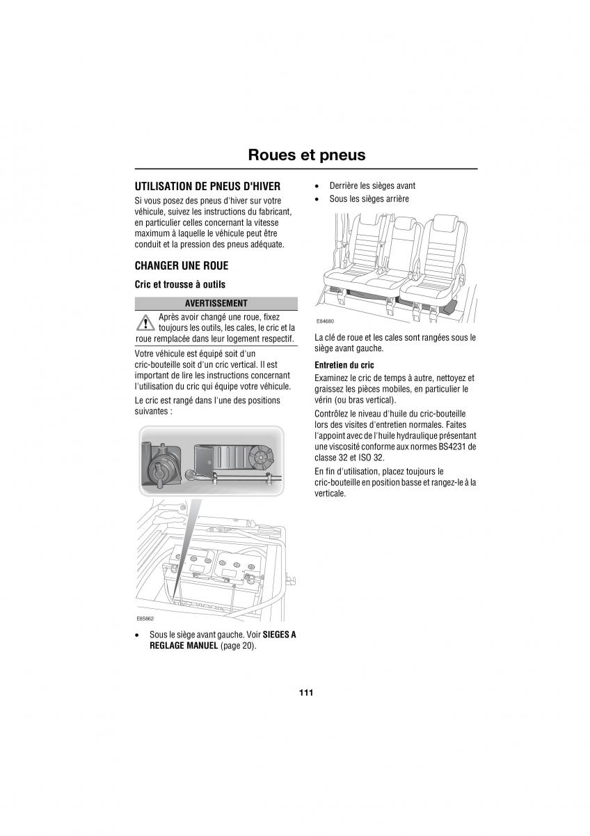 Land Rover Defender manuel du proprietaire / page 47