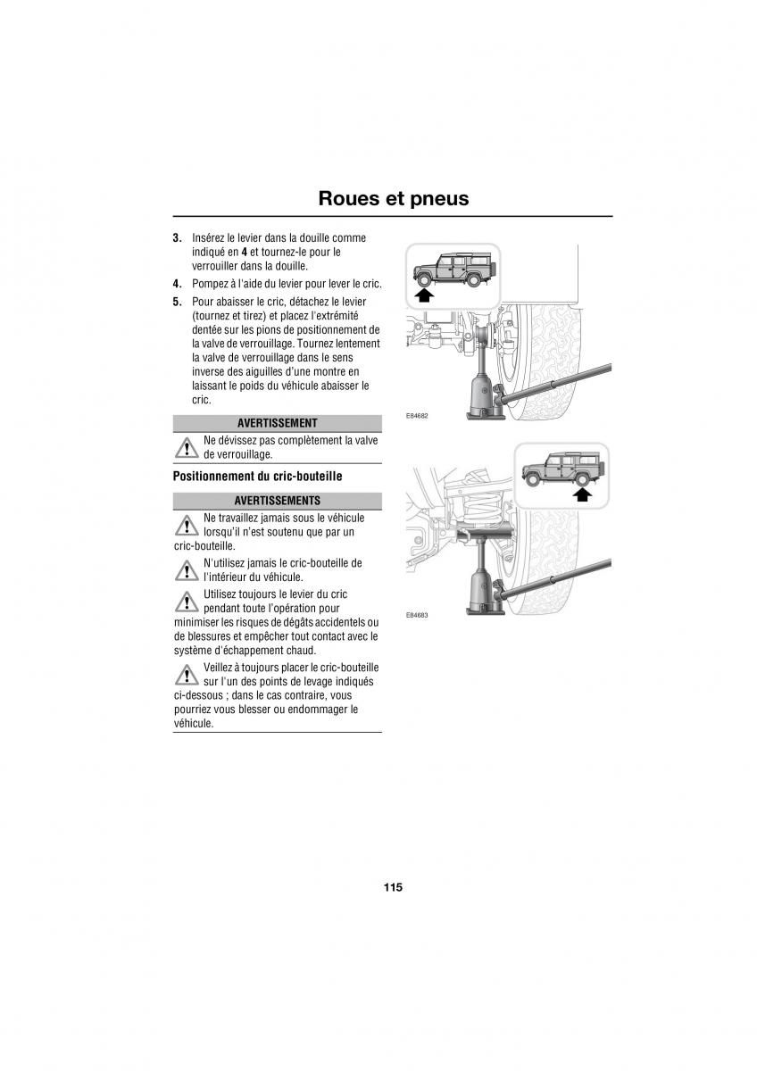 Land Rover Defender manuel du proprietaire / page 51