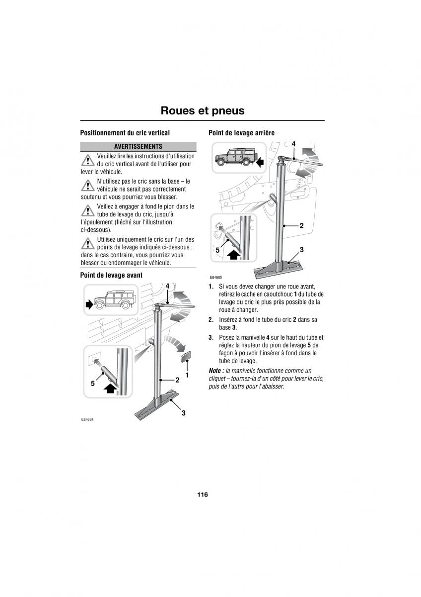 Land Rover Defender manuel du proprietaire / page 52