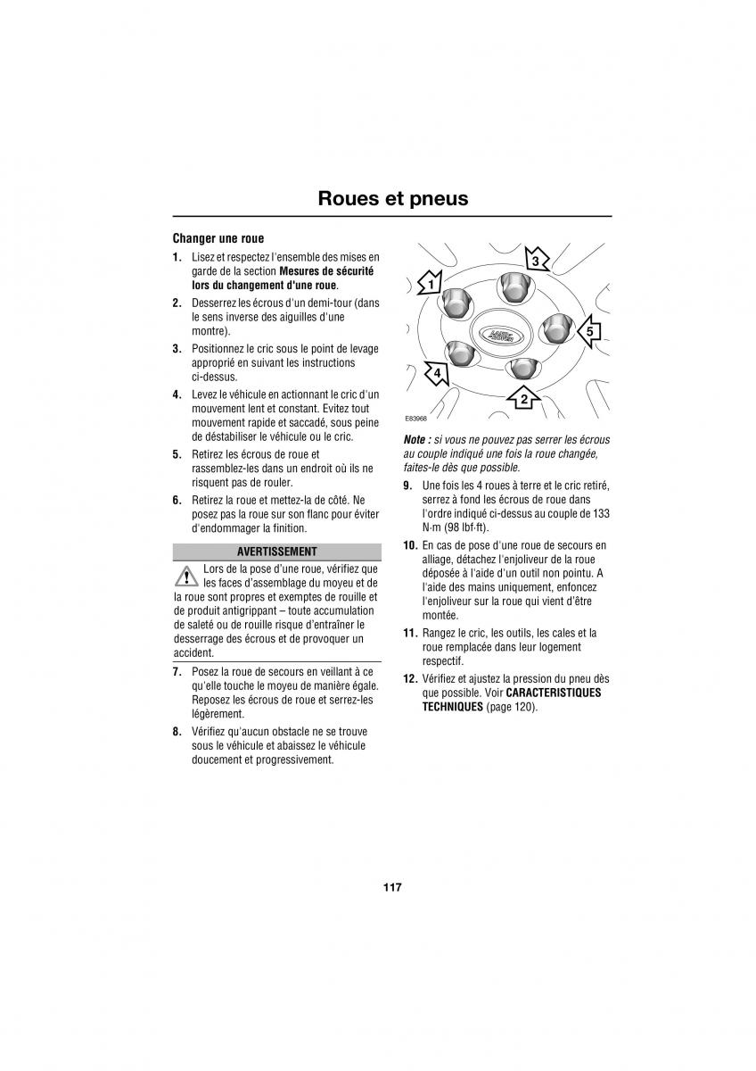 Land Rover Defender manuel du proprietaire / page 53