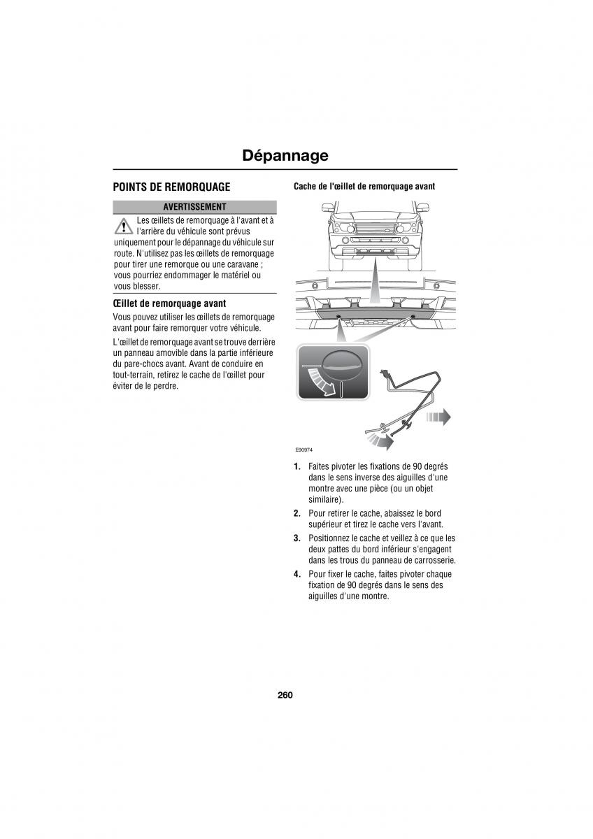 Land Rover Range Rover III 3 L322 manuel du proprietaire / page 104