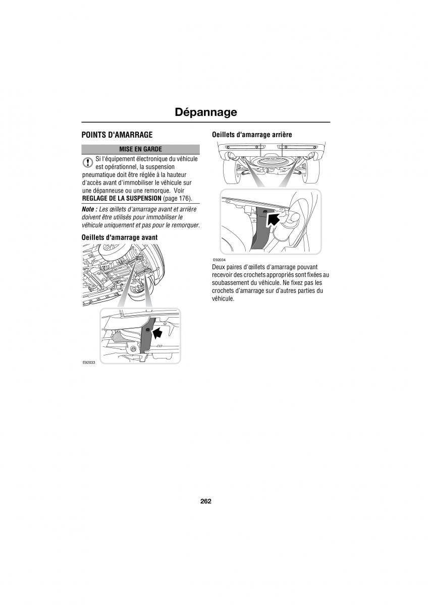 Land Rover Range Rover III 3 L322 manuel du proprietaire / page 106