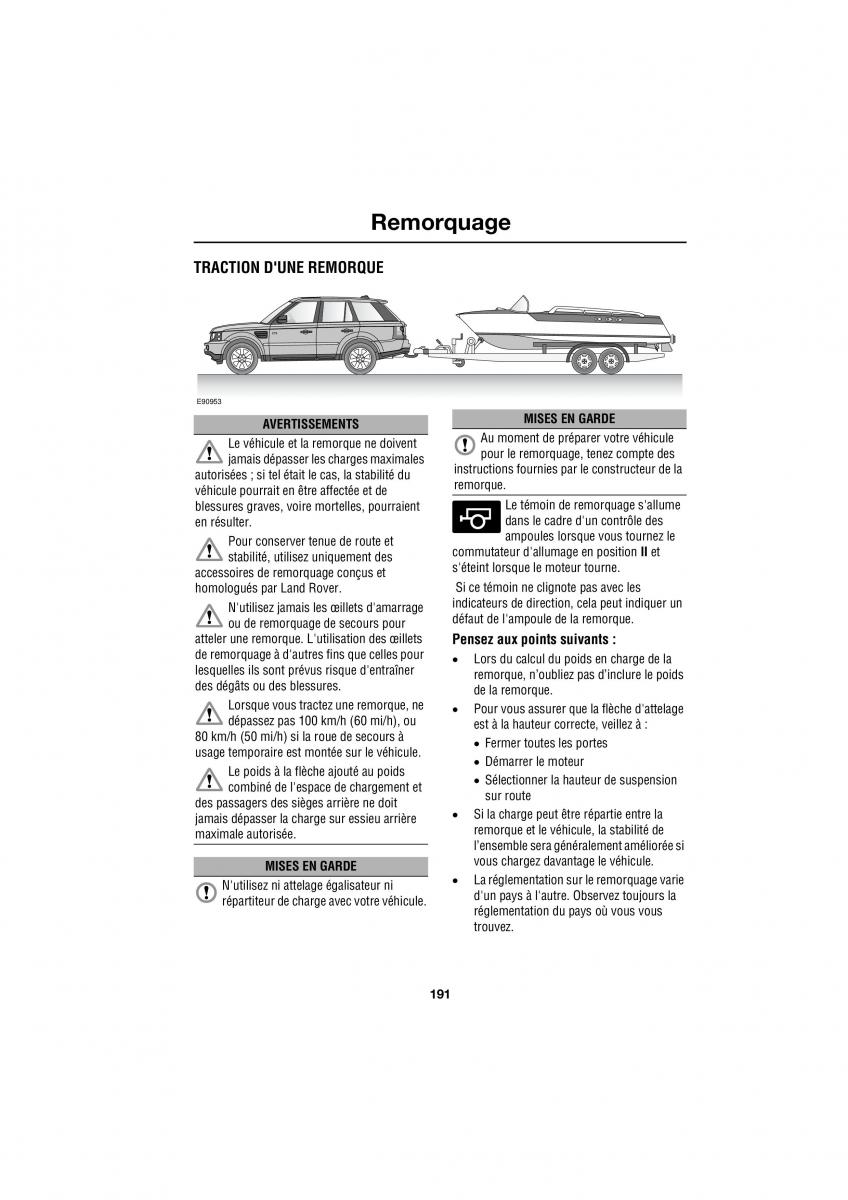 Land Rover Range Rover III 3 L322 manuel du proprietaire / page 167