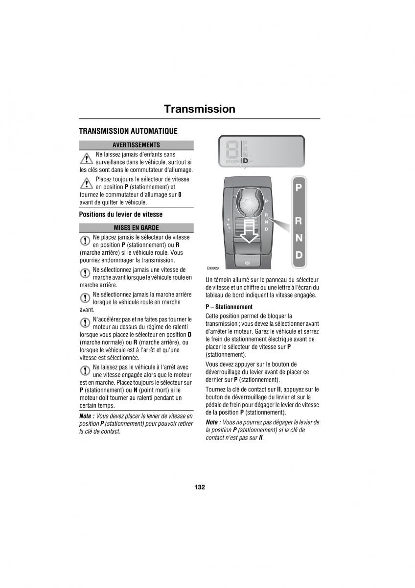 Land Rover Range Rover III 3 L322 manuel du proprietaire / page 228