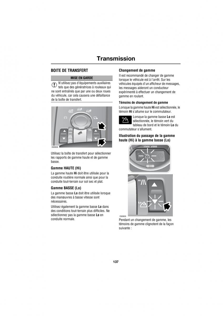 Land Rover Range Rover III 3 L322 manuel du proprietaire / page 233