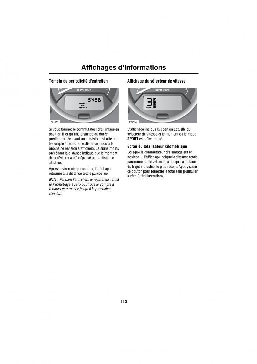 Land Rover Range Rover III 3 L322 manuel du proprietaire / page 258