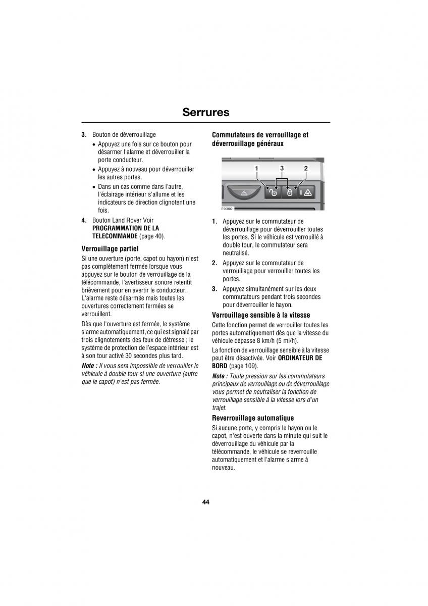 Land Rover Range Rover III 3 L322 manuel du proprietaire / page 326