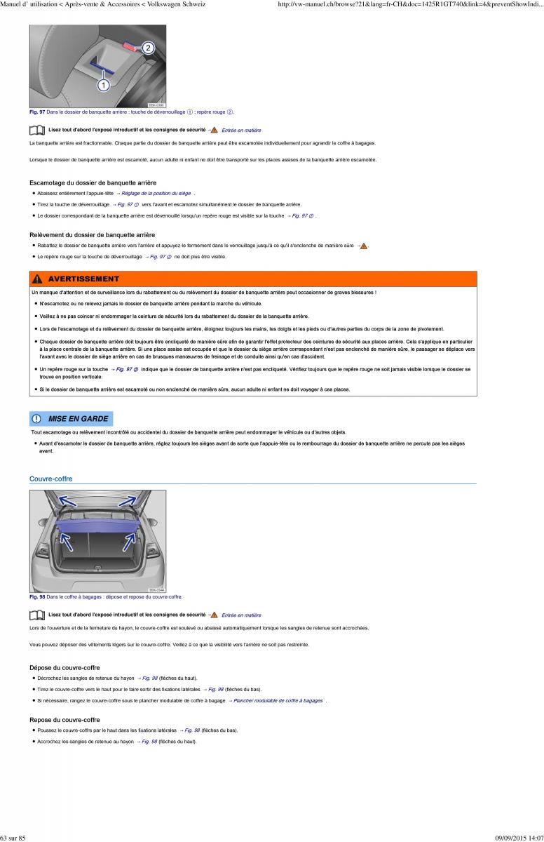 VW Golf VII 7 manuel du proprietaire / page 81