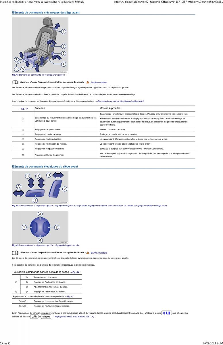 VW Golf VII 7 manuel du proprietaire / page 41