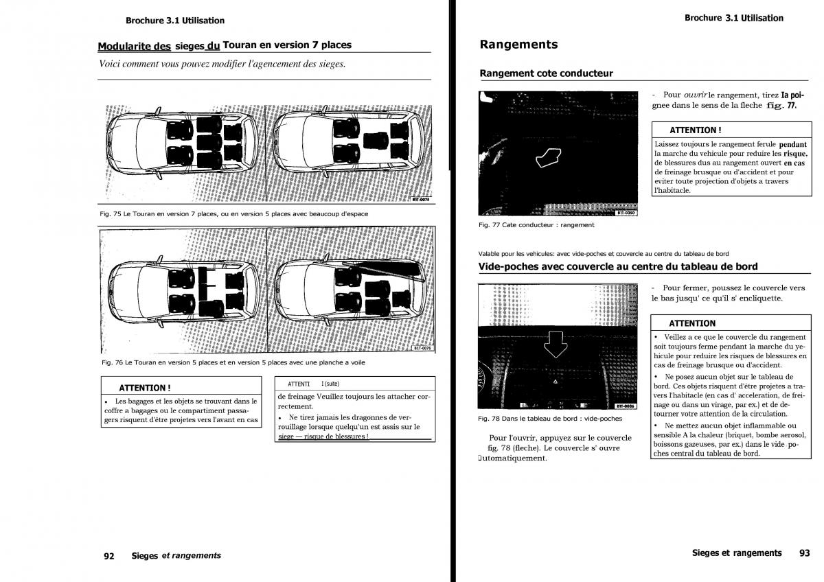 VW Touran manuel du proprietaire / page 56