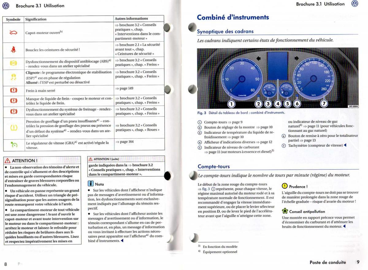 VW Touran manuel du proprietaire / page 10