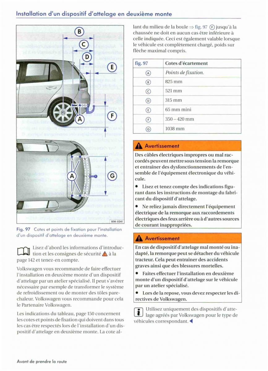 VW Golf VI 6 manuel du proprietaire / page 152