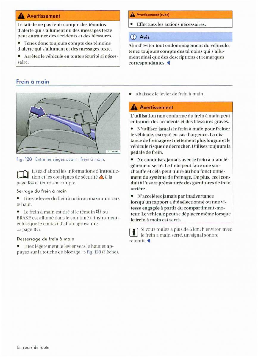 VW Golf VI 6 manuel du proprietaire / page 188