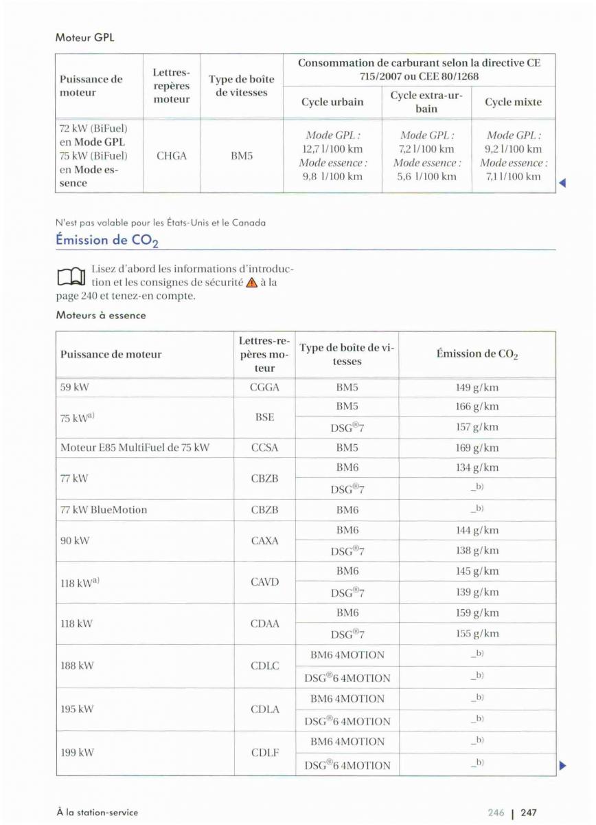 VW Golf VI 6 manuel du proprietaire / page 249