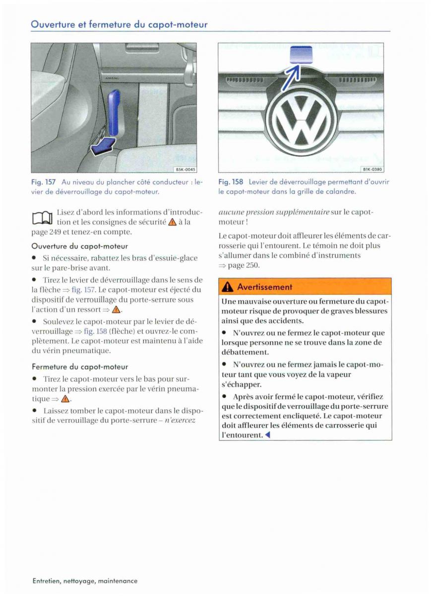 VW Golf VI 6 manuel du proprietaire / page 254