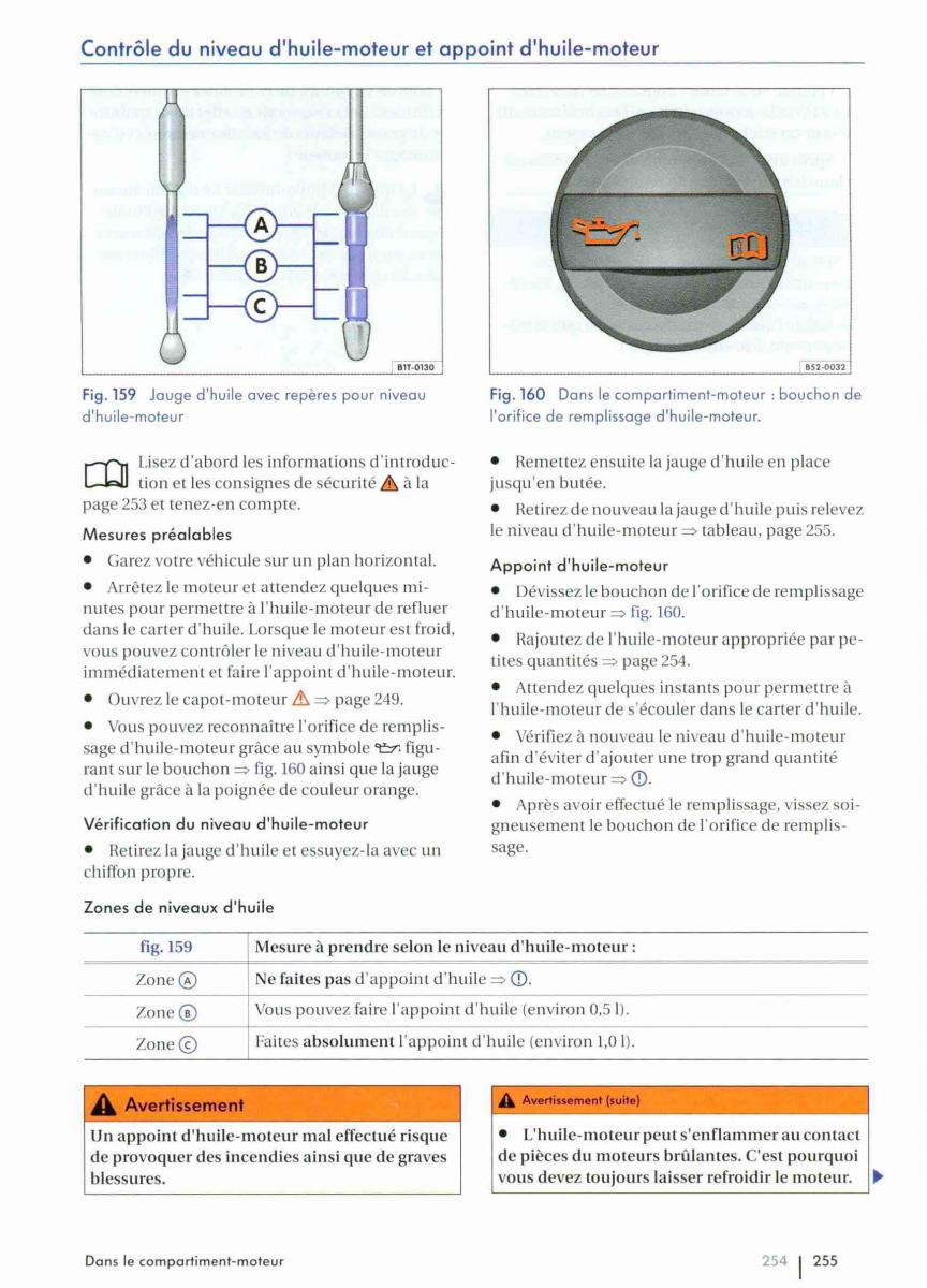 VW Golf VI 6 manuel du proprietaire / page 257