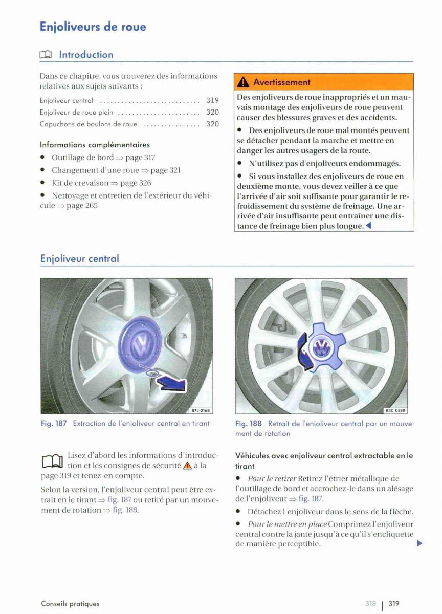 VW Golf VI 6 manuel du proprietaire / page 321