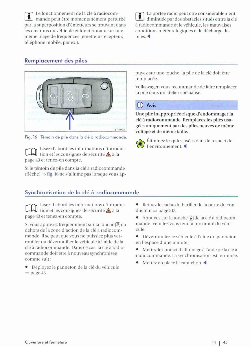 VW Golf VI 6 manuel du proprietaire / page 47