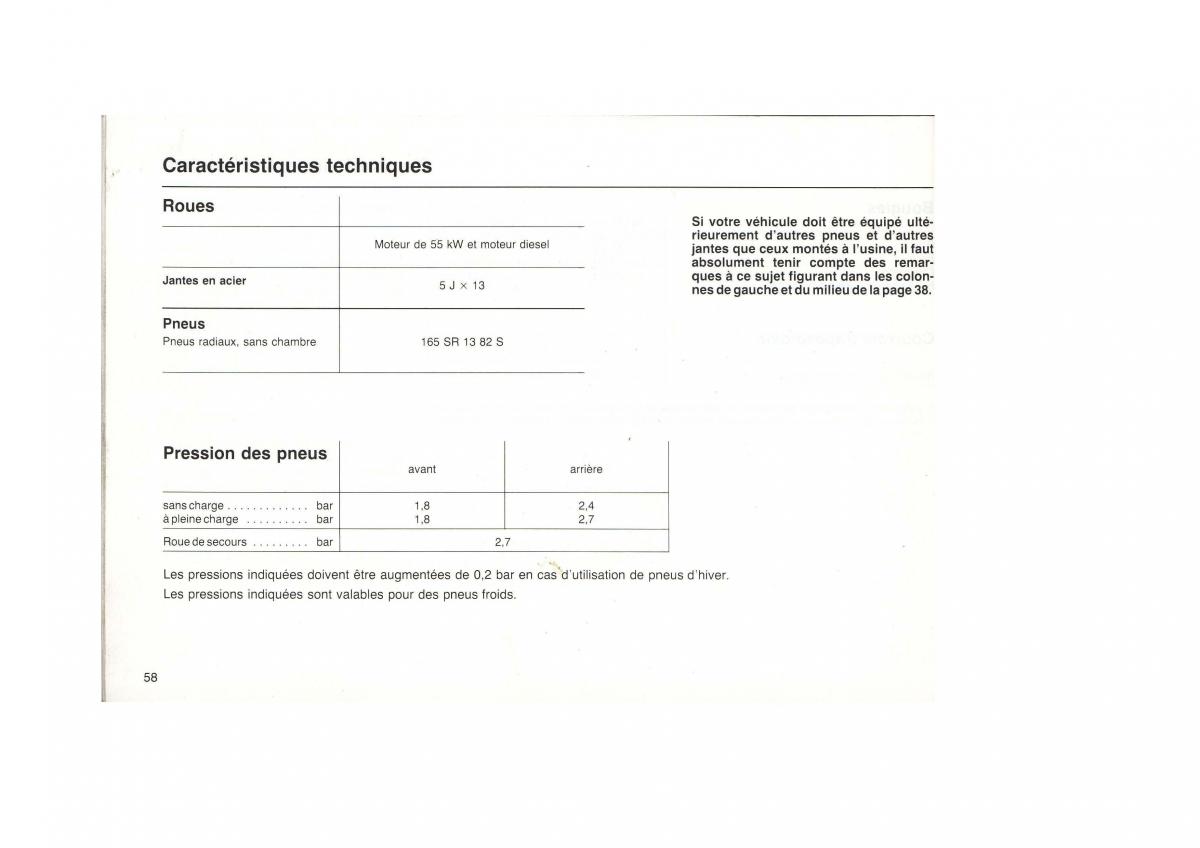 VW Golf I 1 pickup manuel du proprietaire / page 60