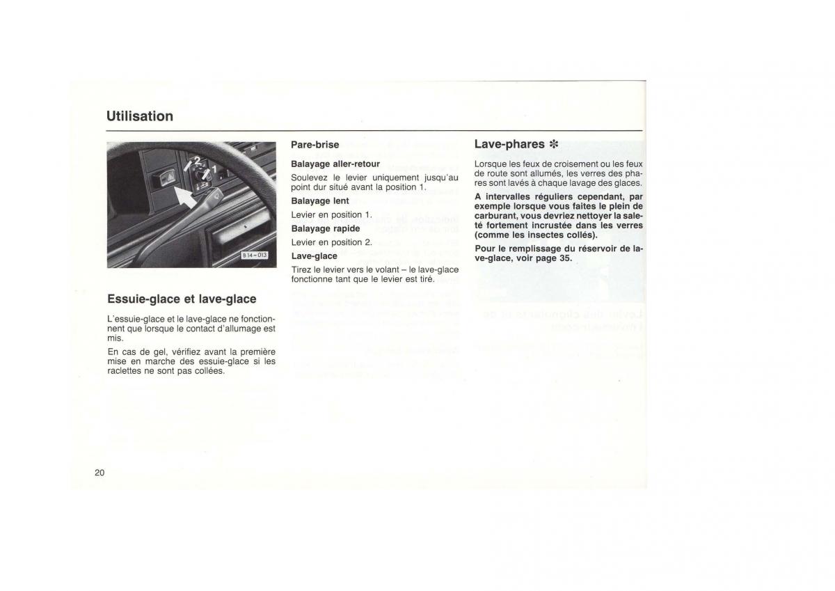 VW Golf I 1 pickup manuel du proprietaire / page 22