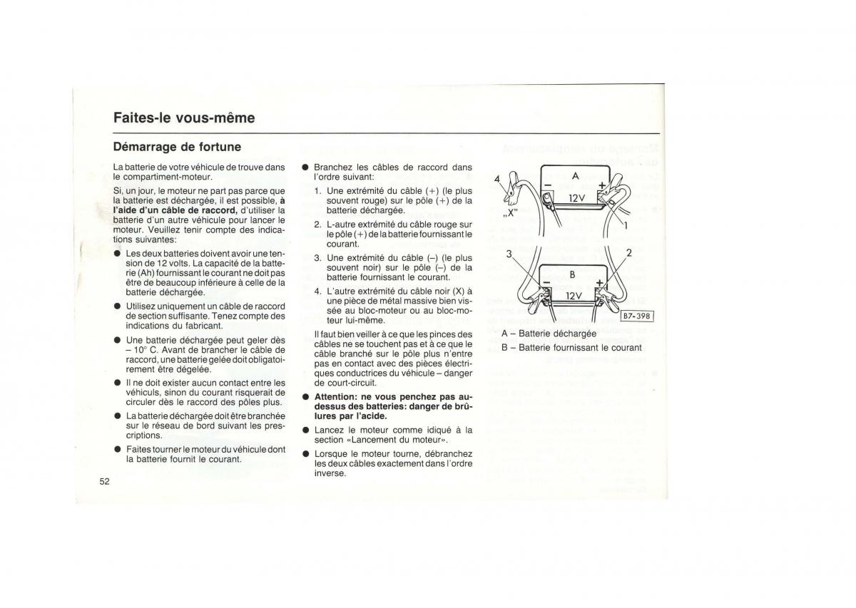 VW Golf I 1 pickup manuel du proprietaire / page 54