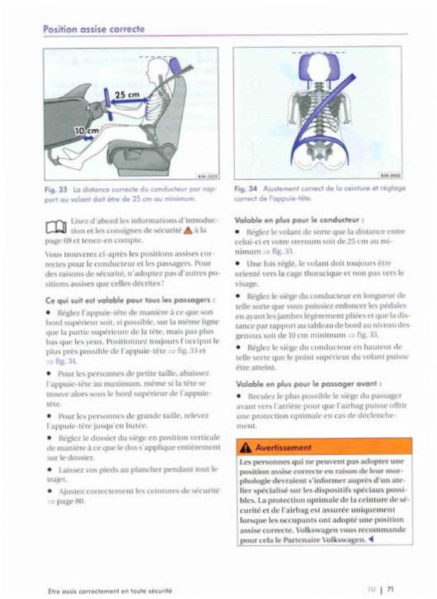 VW Golf Plus manuel du proprietaire / page 73