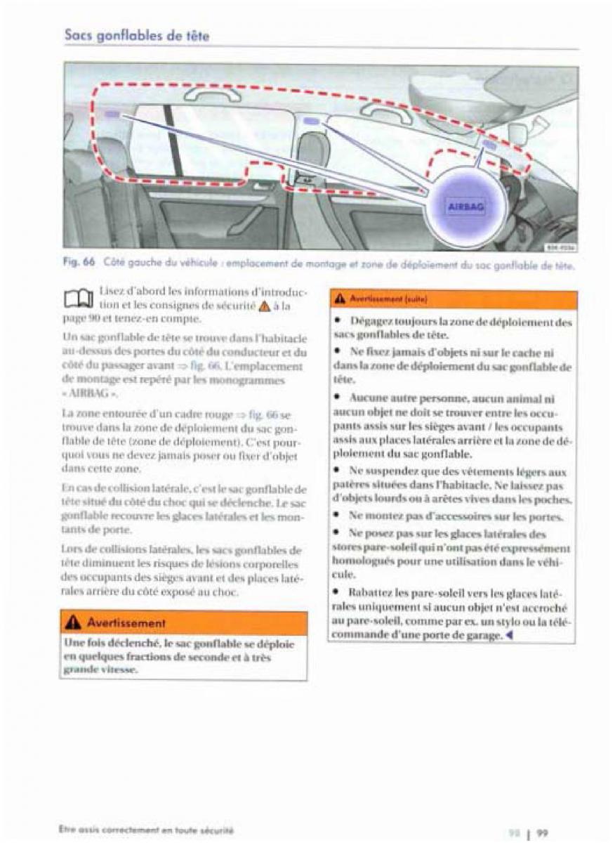 VW Golf Plus manuel du proprietaire / page 101