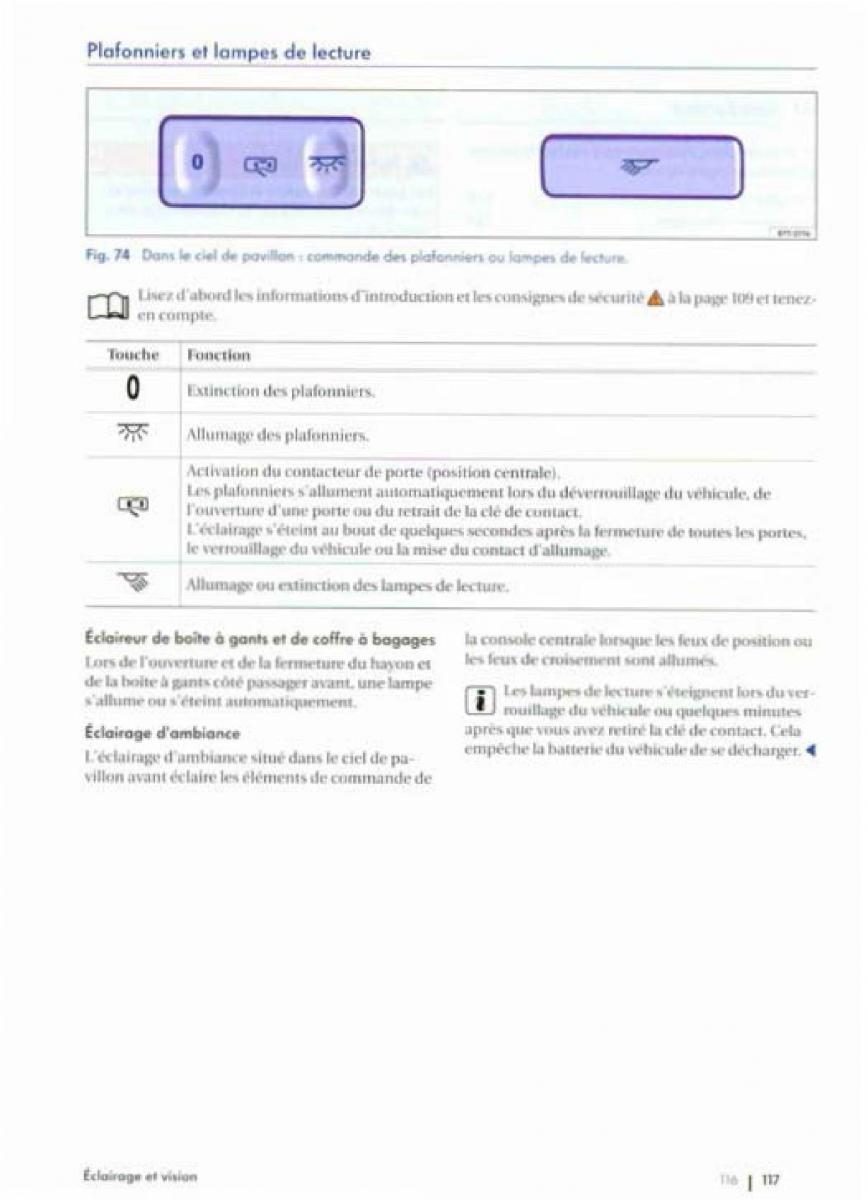 VW Golf Plus manuel du proprietaire / page 119