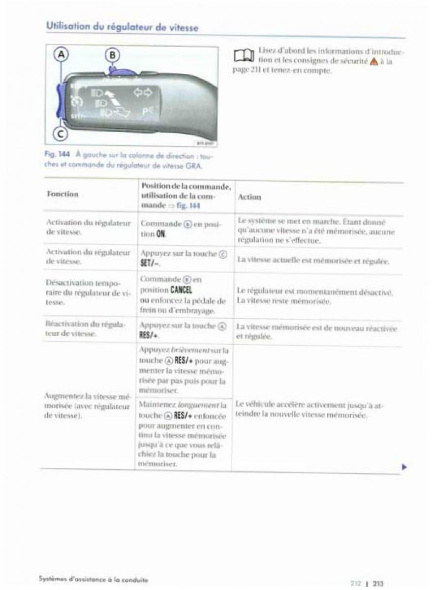 VW Golf Plus manuel du proprietaire / page 215