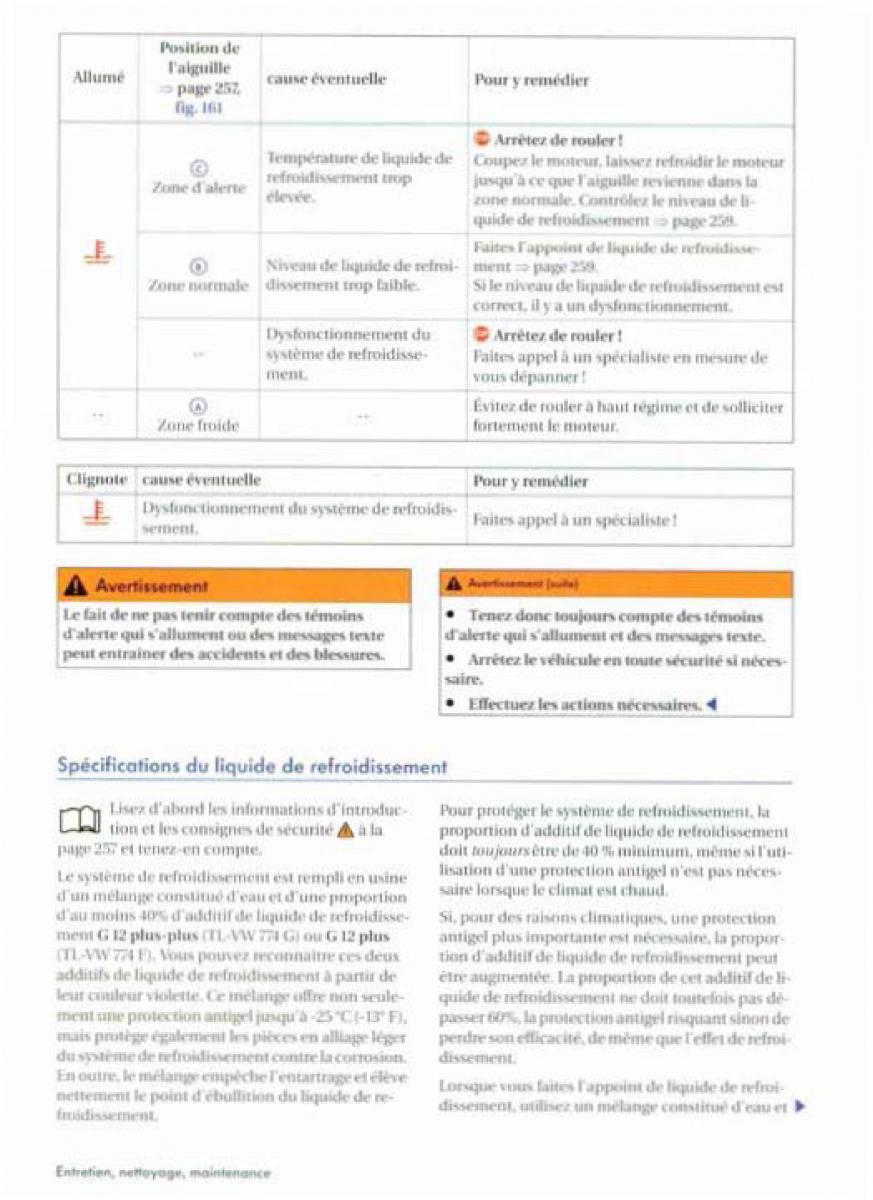 VW Golf Plus manuel du proprietaire / page 260