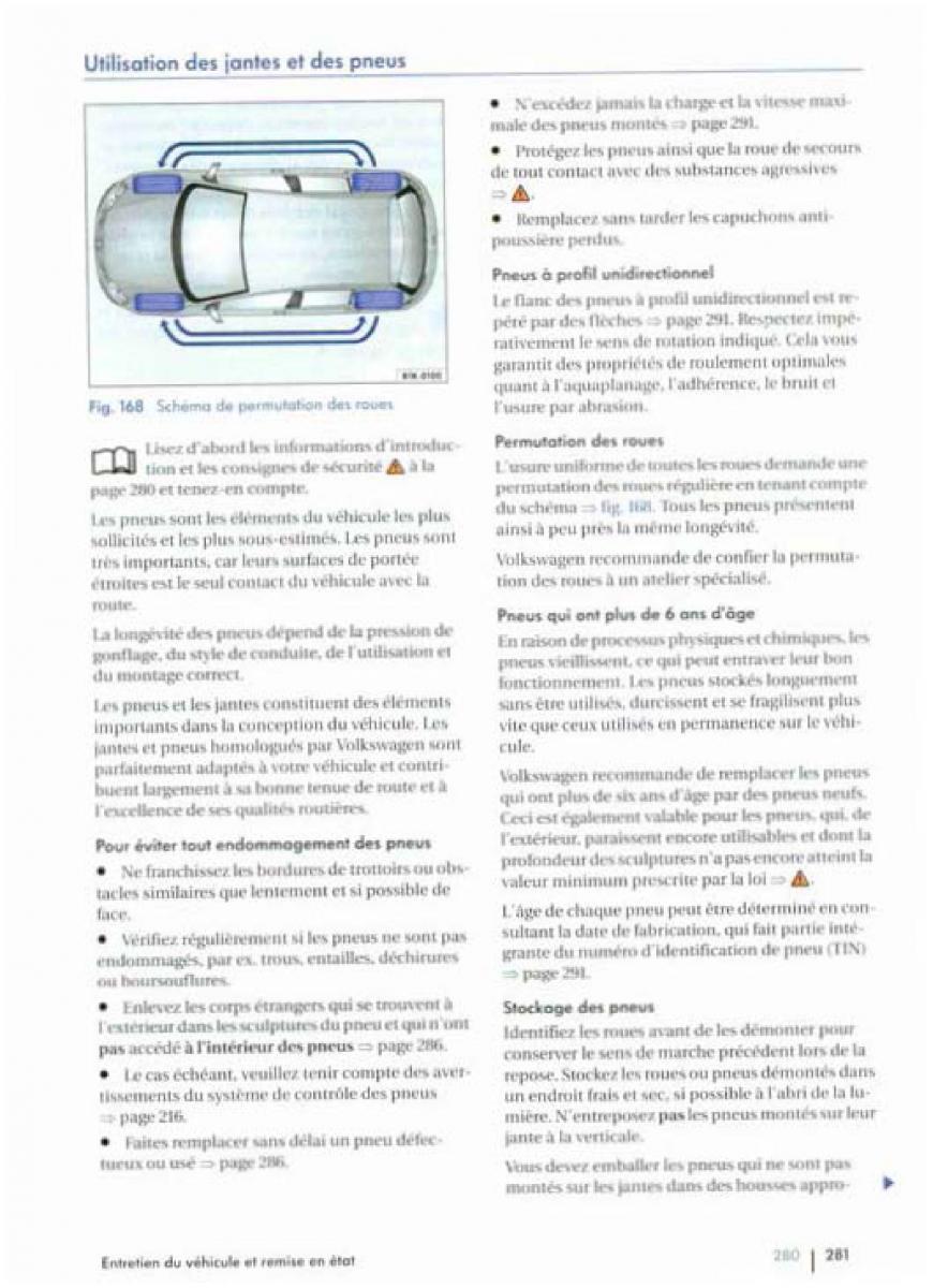 VW Golf Plus manuel du proprietaire / page 283