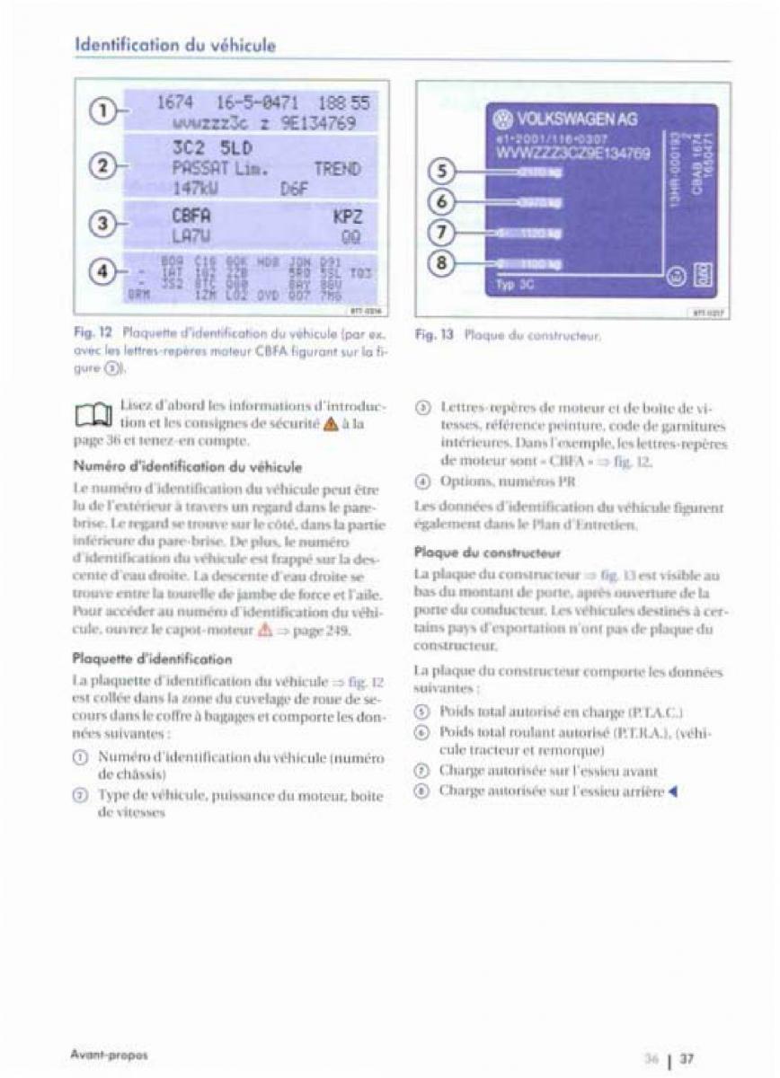 VW Golf Plus manuel du proprietaire / page 39