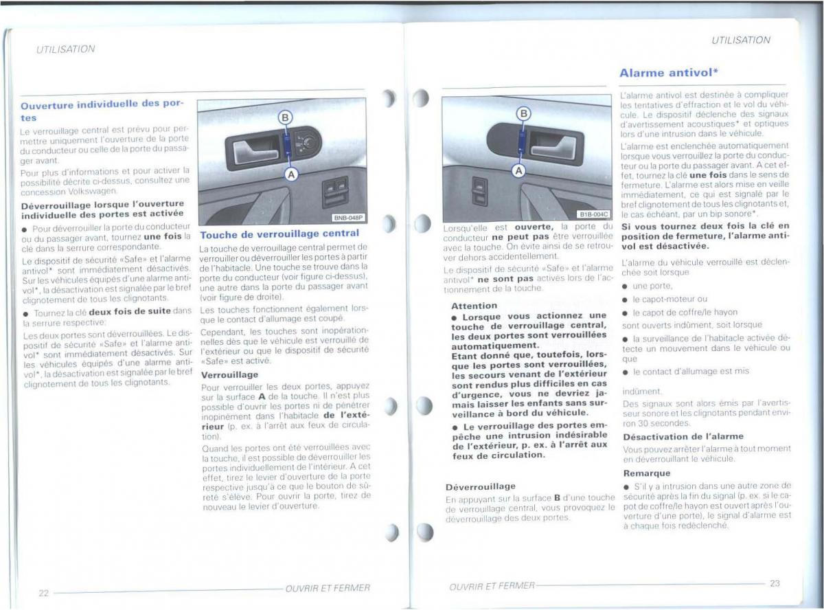 VW New Beetle Bjalla manuel du proprietaire / page 13