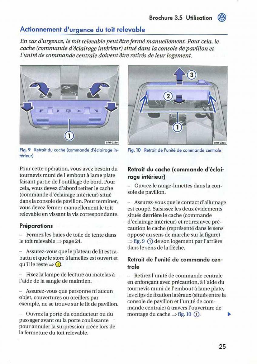 VW Transporter California T5 manuel du proprietaire / page 26