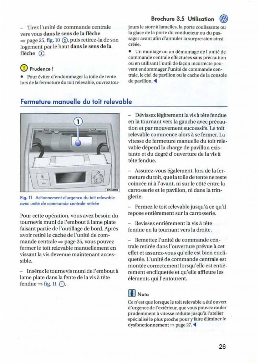 VW Transporter California T5 manuel du proprietaire / page 27