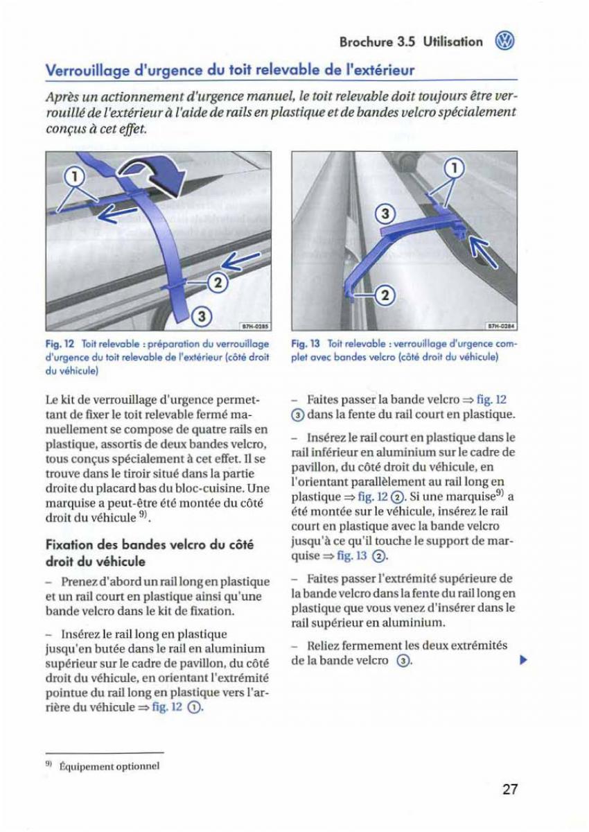 VW Transporter California T5 manuel du proprietaire / page 28