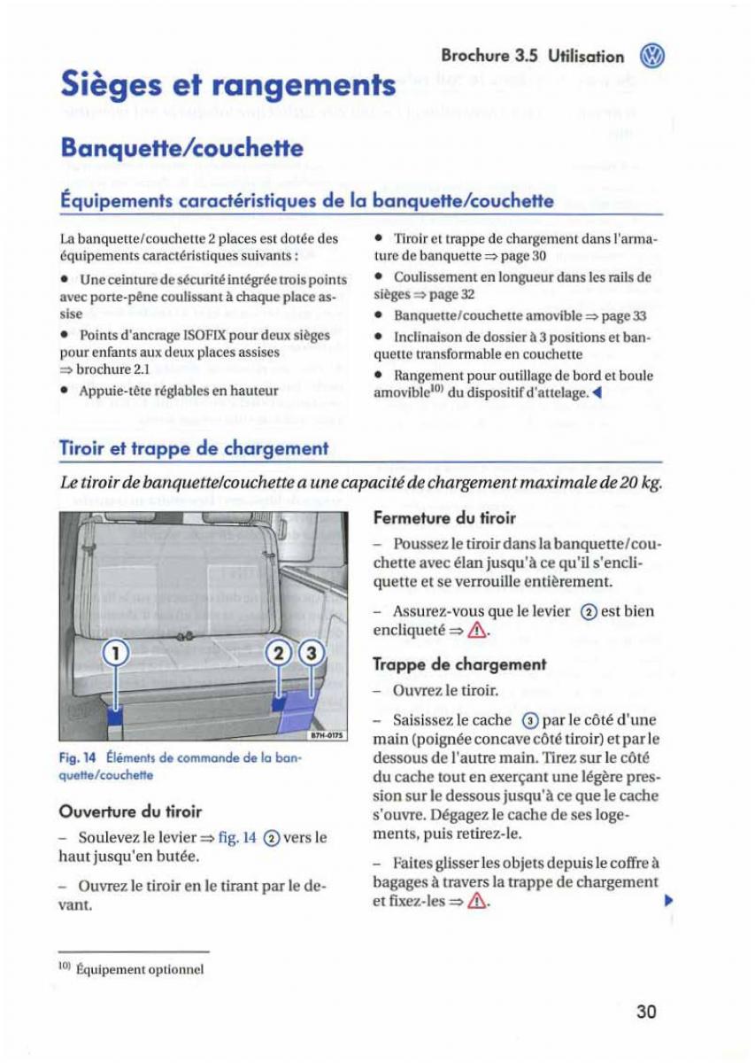 VW Transporter California T5 manuel du proprietaire / page 31