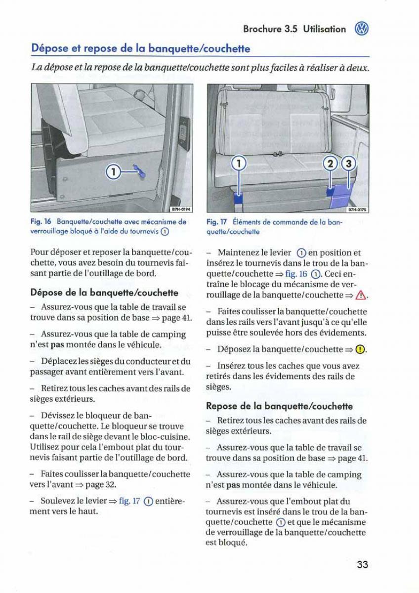 VW Transporter California T5 manuel du proprietaire / page 34