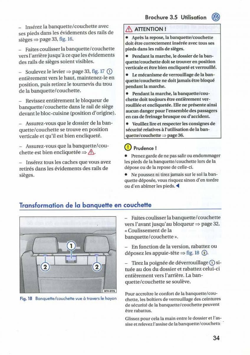 VW Transporter California T5 manuel du proprietaire / page 35