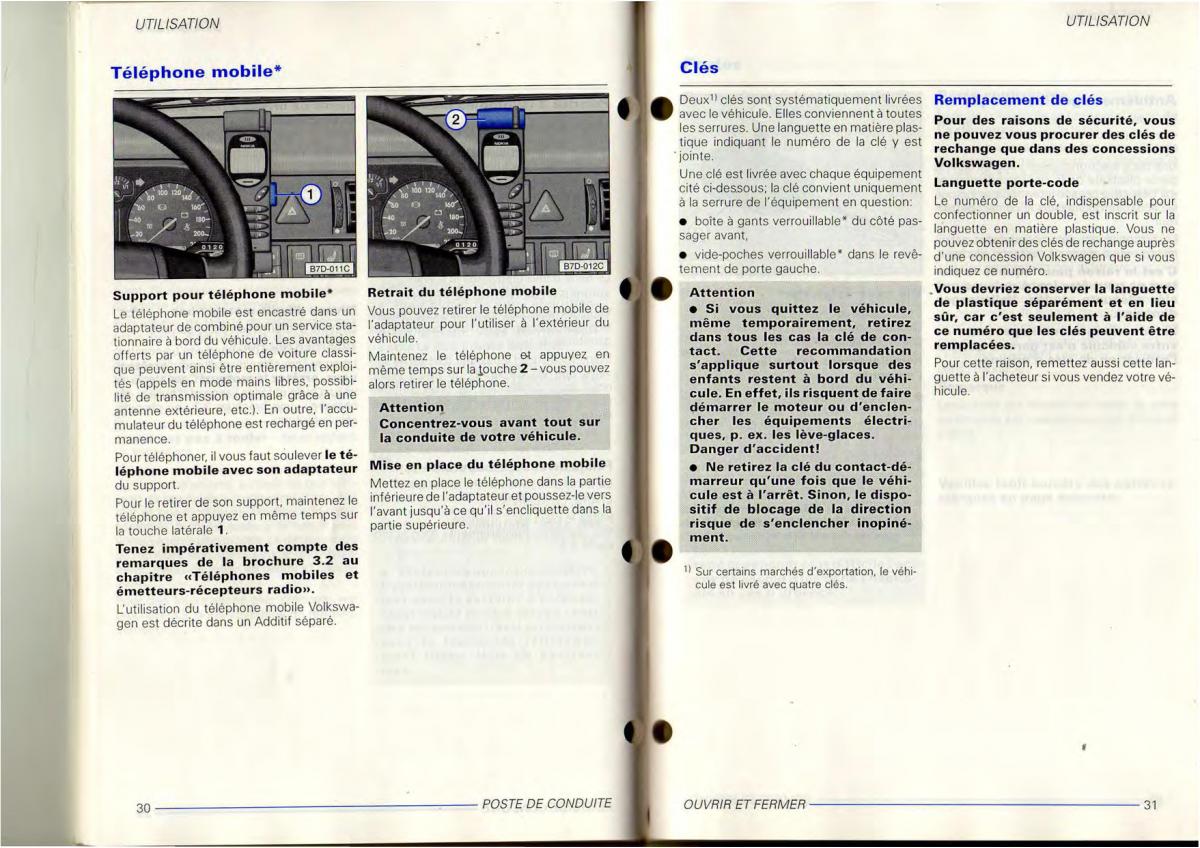 VW Transporter T4 manuel du proprietaire / page 17