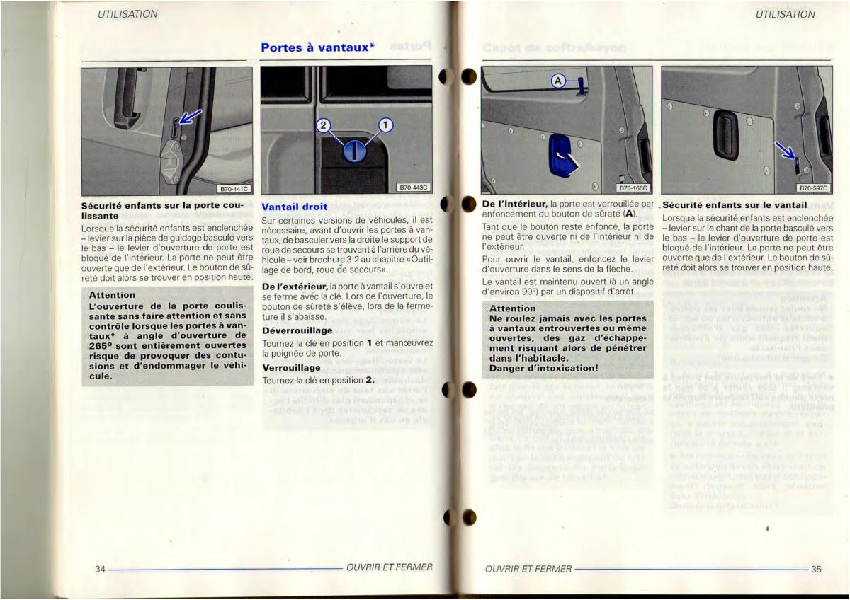 VW Transporter T4 manuel du proprietaire / page 19