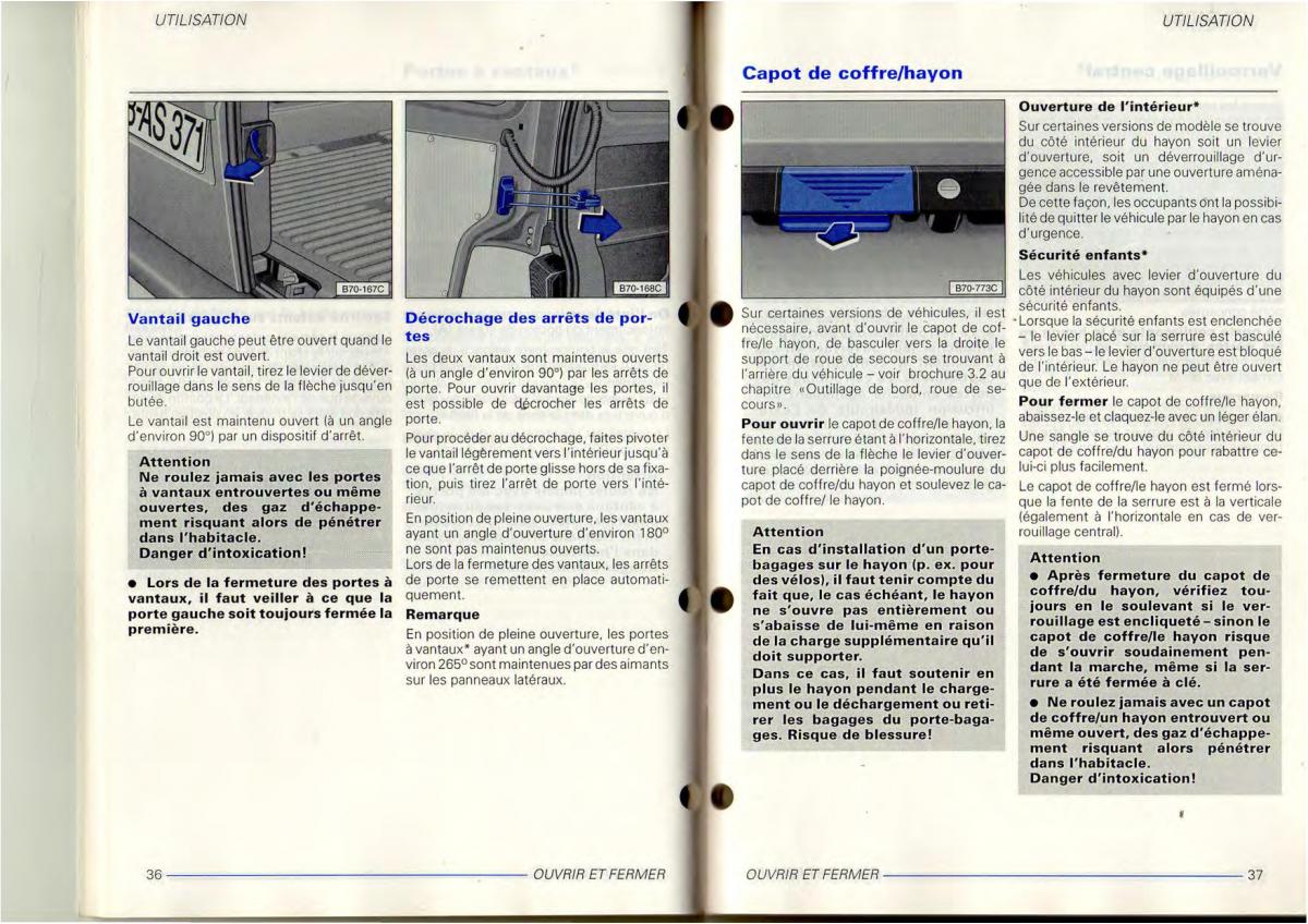 VW Transporter T4 manuel du proprietaire / page 20