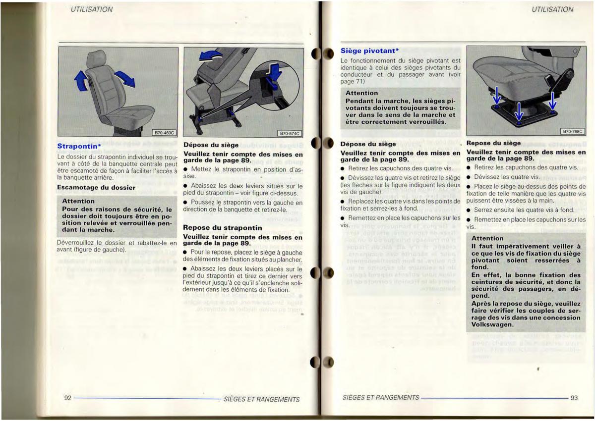 VW Transporter T4 manuel du proprietaire / page 48