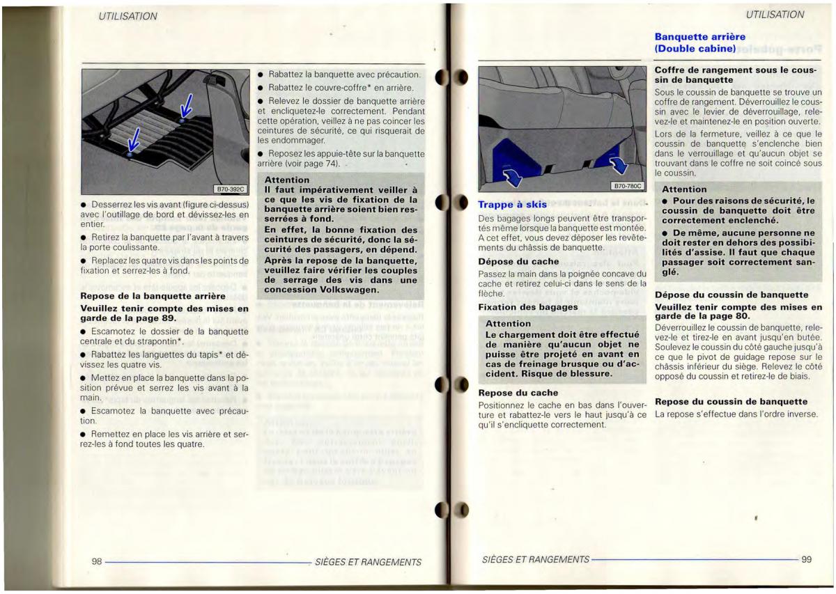 VW Transporter T4 manuel du proprietaire / page 51