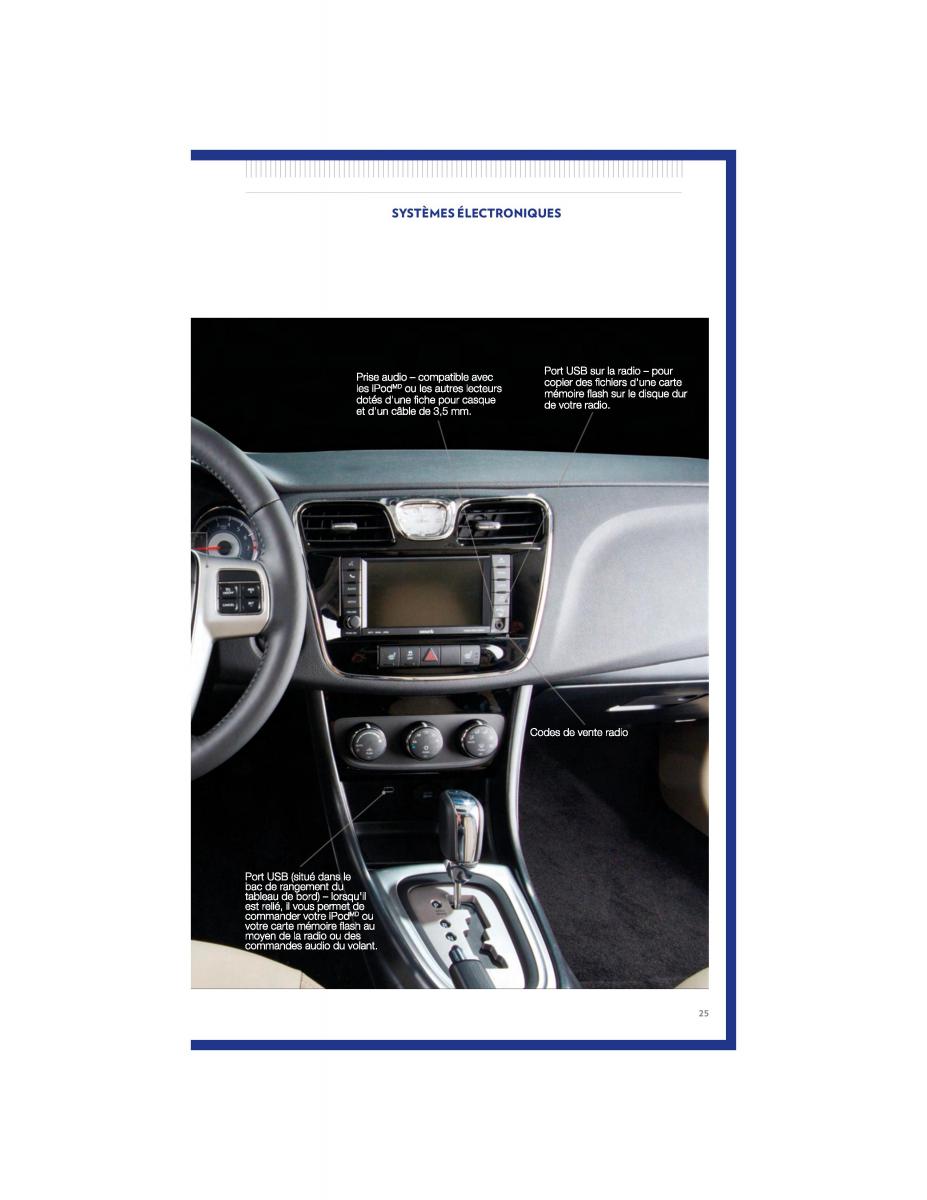 Chrysler 200 Convertible II 2 manuel du proprietaire / page 25
