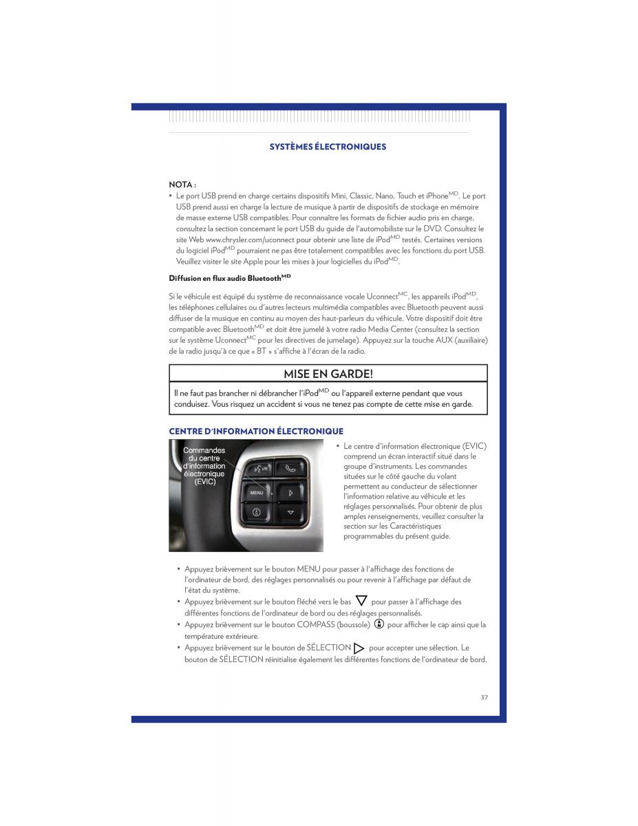 Chrysler 200 Convertible II 2 manuel du proprietaire / page 37